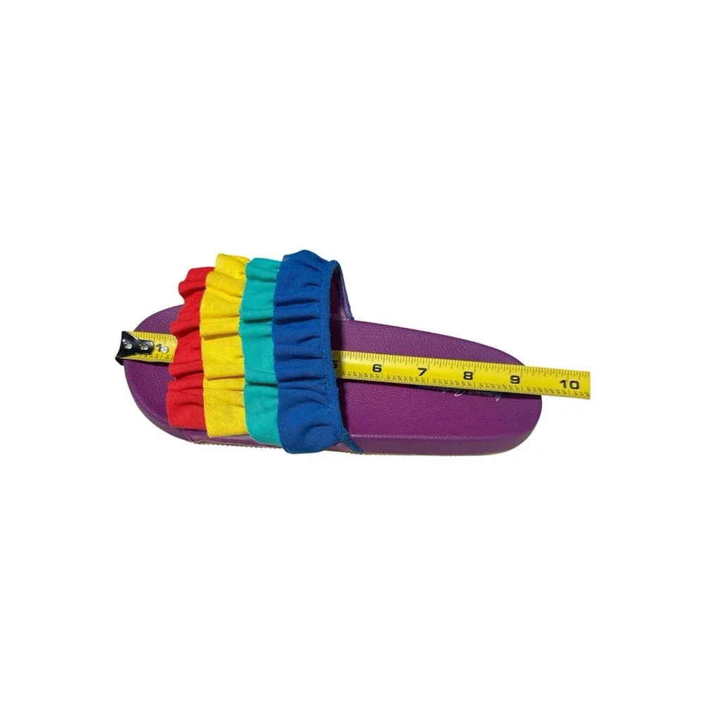 HANNA ANDERSSON Sandals Purple Rainbow Slides Shoes Youth Size 5